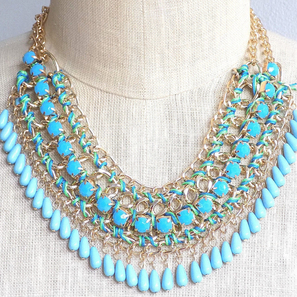 Drops of Jupiter in Blue Bib Necklace
